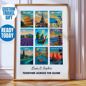 Stampa di viaggio personalizzata / Arte di viaggio personalizzata, regalo ricordo di viaggio, regalo ricordi di viaggio, poster di viaggio personalizzato come regalo, regali di viaggio personalizzati