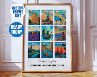 Custom Travel Print | Personalize Travel Art, Travel Keepsake Gift, Travel Memories Gift, Custom Travel Poster for Gift, Custom Travel Gifts