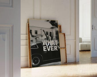 Whatever Poster, Collage Apartment Print, Black And White Y2k Fashion Print, Feminist Trendy Stylish & Cool Girl Aesthetic Art for Teen Room, image 4