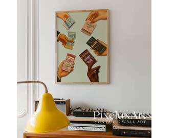 Retro Matchbox Art Print, Trendy Wall Art, Vintage Bar Cart Poster, Funky Leopard Wall Decor, Trendy Matchbook Collection Printable for Her, image 9