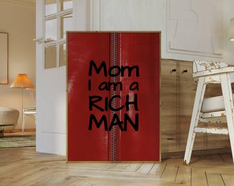 Mom I Am a Rich Man Print: Y2K Feminist Collage Art (Digital Download, image 1