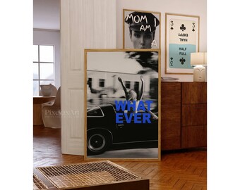 Trendy Collage Apartment Print, Black And White Y2k Fashion Print, Navy Blue Feminist Trendy Stylish & Cool Girl Aesthetic Art for Teen Room, image 3