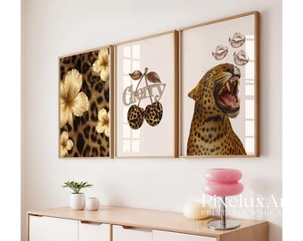 Glam Leopard Wall Art Set – 6 Trendy Posters, Y2K Fashion Decor, Chic Leopard Print, Aesthetic Apartment Decor, Wild Fashion Wall Prints, image 6