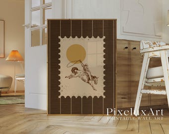 Rodeo Cowboy Wall Art | Western Horse Print | Rustic Country Decor | Vintage Farmhouse Poster, image 6