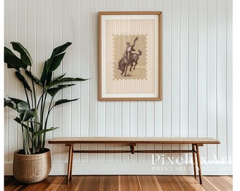 Rodeo Cowboy Wall Art | Western Horse Riding Print | Rustic Farmhouse Decor | Vintage Country Poster | Western Wall Art, image 4