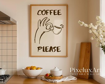 Set Of 3 Club Coffee Wall Art, Retro Coffee Poster, Coffee Cart Print, Coffee Station Decor, Coffee Lover Art, Coffee Bar Print Art, image 8