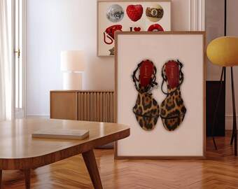 Cheetah Heels Poster, Girly Leopard Wall Art, Retro Girly Print, Luxury Print, High Heels Poster, Trendy Red Fashion Wall Art, Fashion Print, image 5