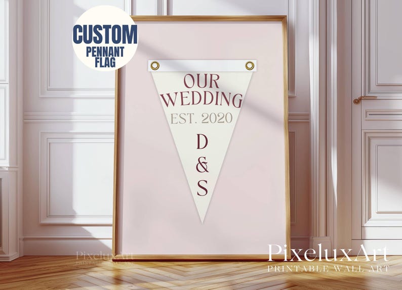 Custom Wedding Pennant Flag