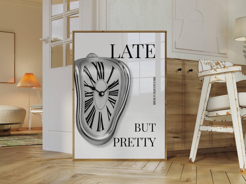 Retro Melting Clock Print