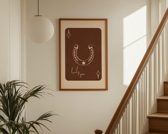 Lucky You Wall Art | Western Playing Card Print | Rustic Cowboy Decor | Country Farmhouse Printable, image 1