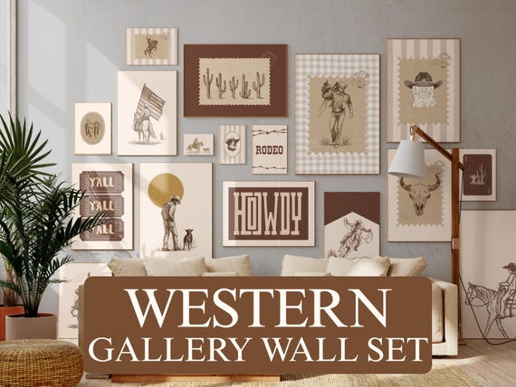 Western Gallery Wall Set of 18