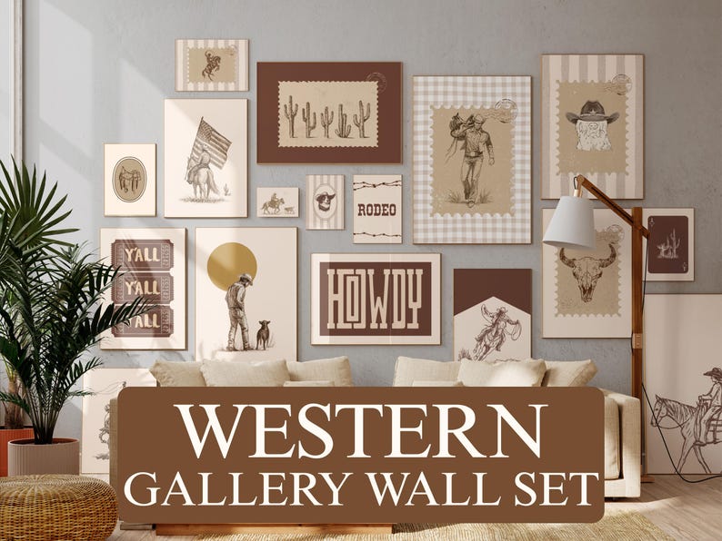 Western Gallery Wall Set of 18