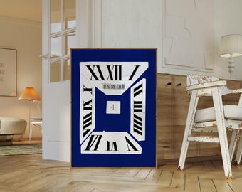 Navy Blue Leopard Wall Art Set – 6 Trendy Posters, Y2K Fashion Decor, Trendy Leopard Print, Aesthetic Navy Apartment Decor, Leopard Wall Art, image 6