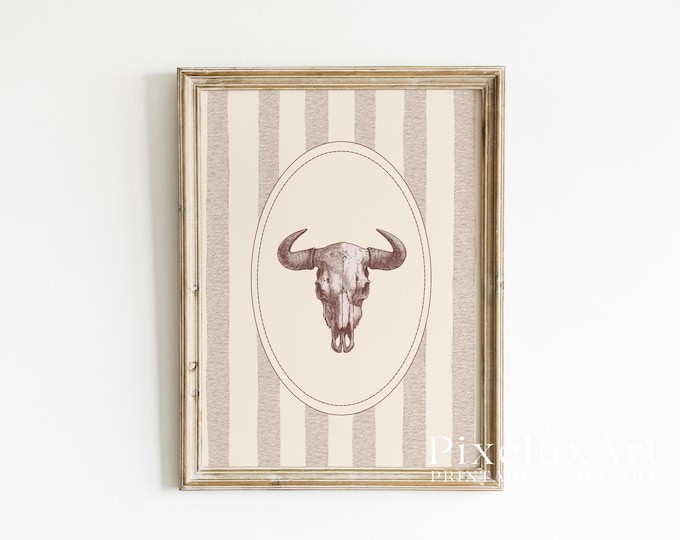 Bull Skull Wall Art | Western Printable Poster | Rustic…