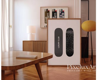 Skateboard Wall Art Luxury Fashion Print – Black Cheetah Decor, Hypebeast Aesthetic, Retro Collage Leopard Skate Poster, Vintage Photography, image 6
