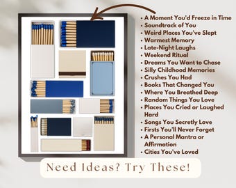 Navy Blue Matchbook Canva Template • DIY Custom Matches Poster • Personalized Matchbox Digital Download • Editable Matchbook Blank Art Gift, image 8