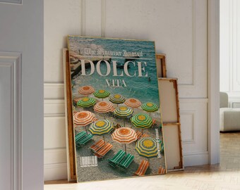 Dolce Vita Print, Dolce Vita Headline Poster, Newspaper Print, Italian Summer Wall Art, Beach House Wall Art, Coastal Print,  Summer Print, image 5
