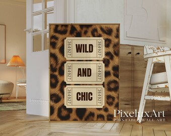 Retro Leopard Wall Art Set of 6 Trendy Posters, Y2K Fashion Decor, Trendy Leopard Print, Aesthetic Dorm & Apartment Decor, Leopard Wall Art, image 6