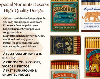 Horizontal Custom Matchbook Art Template - DIY Canva Matchbook Template, Matchbook Blank for Custom Matching Gift, Custom Matchbox Art Print, image 3