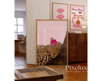 Pink Leopard Wall Art Set: Coquette Dorm Wall Decor (Digital Download, image 6