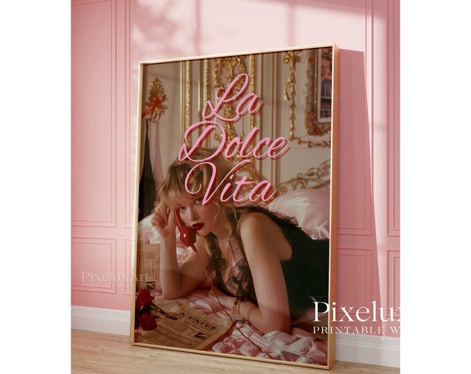 Trendy Collage Apartment Print, La Dolce Vita Y2k Wall Art…