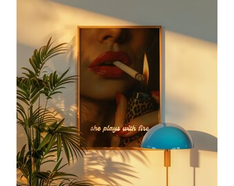 Retro Leopard Wall Art, Vintage Aesthetic Bar Cart Art, Trendy Girly Poster, Apartment Print, Feminine Dorm Room Decor, Y2K Girl Room Print, image 6