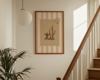 Cactus Wall Art | Desert Botanical Print | Western Country Decor | Neutral Farmhouse Poster, image 1