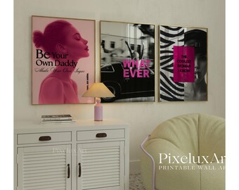 Pink & Black Fashion Poster Set: Y2K Girly Collage (Digital Download), image 4