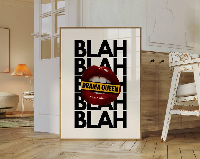 Red Lips Print, Bold Lips Wall Art, Pop Art Printable…