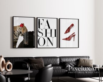 Stockholm Style Gallery Leopard Fashion Poster Set – 6 Trendy Posters, Y2K Fashion Decor, Aesthetic Leopard Print, Apartment, image 3