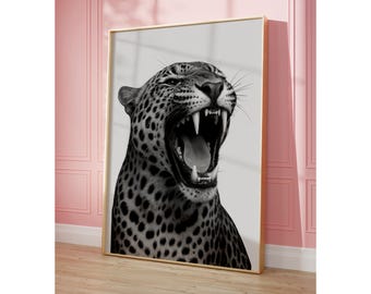 Stockholm Style Black & White Leopard Wall Art Set, Y2K Fashion Poster, Aesthetic Leopard Print Gallery Wall, Chic Aesthetic Apartment Print, image 7