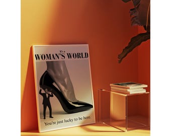 Retro Woman's World Print, Feminist Wall Art, Girly Dorm Room Decor, Trendy Wall Art, Aesthetic Bedroom Apartment Decor, Retro Art Print, image 8