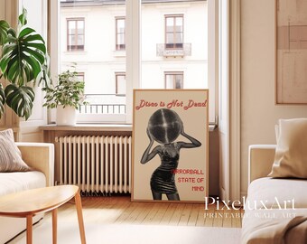 Disco Wall Art, Retro Collage Wall Art, Mirrorball Poster, 70s Aesthetic Print, Black Girl Art, Funky Dance Print, Y2K Trendy Room Decor, image 9