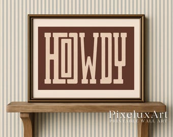 Howdy Western Poster | Cowboy Printable Wall Art | Rustic Typography Print | Vintage Country Home Decor | Western Wall Art, image 3