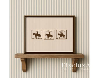 Western Cowboy Wall Art, Rustic Rodeo Poster, Wild West Minimalist Print, Ranch Country Decor, Cowboy Silhouette Artwork, image 4