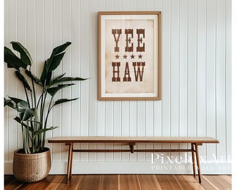 YEE HAW Wall Art | Western Typography Print | Rustic Cowboy Poster | Country Farmhouse Decor | Vintage Western Wall Art, image 5