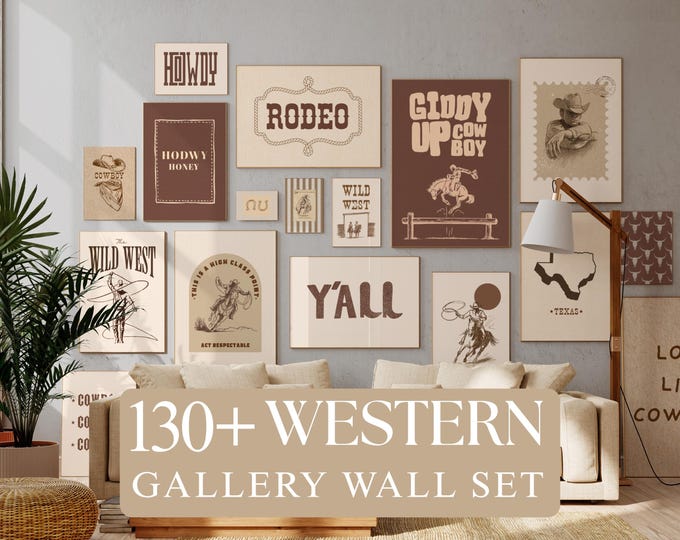130+ Western Wall Art Set, Cowboy Nursery Boys Decor, Rodeo…