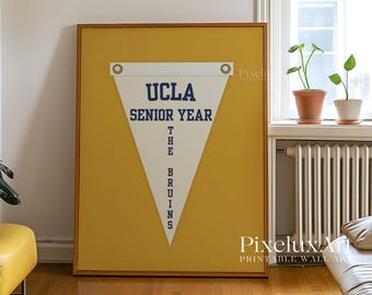 Custom Graduation Pennant Flag | Vintage Custom Pennant Flag, Trend Dorm Room Decor, Printable Senior Gift, Retro Collage Wall Art for Gift, image 9