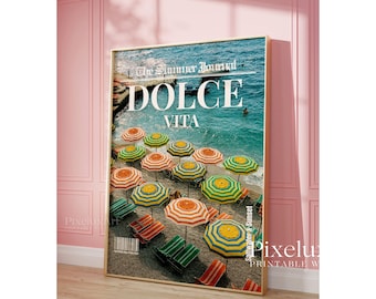 Dolce Vita Print, Dolce Vita Headline Poster, Newspaper Print, Italian Summer Wall Art, Beach House Wall Art, Coastal Print,  Summer Print, image 4