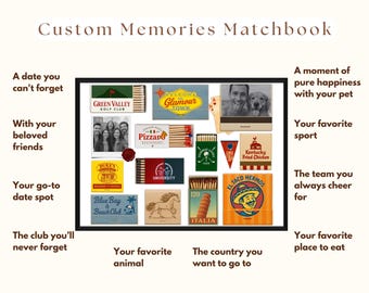 Horizontal Custom Matchbook Art – Personalized Anniversary Gift, Cute Custom Matchbook Keepsake for Couples or Friends, Unique Matching Gift, image 5