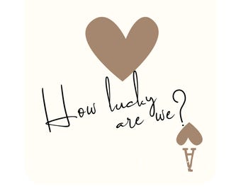 How Lucky Are We Print, Beige Ace Card Wall Poster, Ace of Hearts Aesthetic Art, Vibrant Romantic Print, Trendy Apartment Decor & Wall Art, image 3