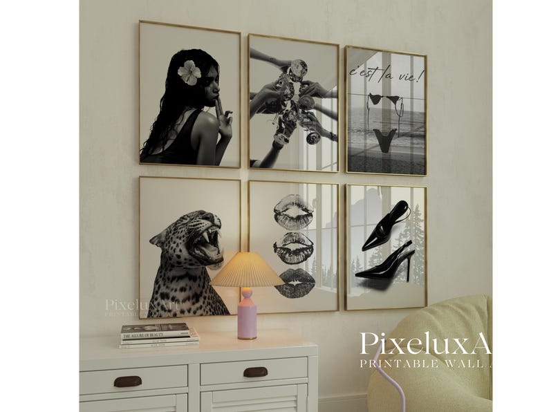 Stockholm Style Black & White Gallery Wall Set