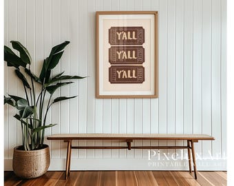 Western Y’all Ticket Wall Art – Vintage Typography Printable, Rustic Country Decor, Southern Retro Poster for Farmhouse Walls, image 3