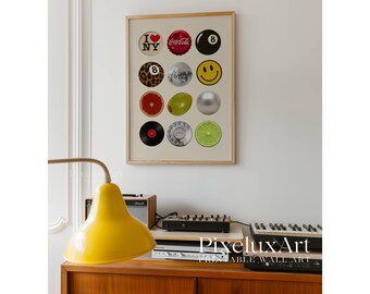 Retro Collage Wall Art, Funky Vintage Print, Trendy Aesthetic Poster for Cool Dorm Room & Gallery Wall Decor, Pop Icons Artwork, Retro Art, image 8