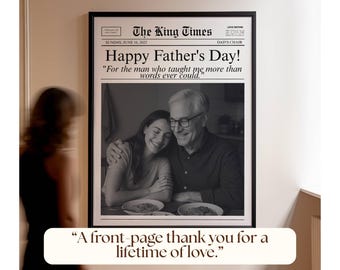 Editable Father’s Day Newspaper Gift | DIY Newspaper for Dad or Grandpa, Canva Newspaper Template, Customize Newspaper for Daddy’s Gift, image 3