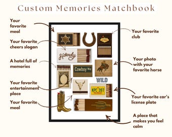 Western Brown Matchbook Canva Template • DIY Custom Matching Poster, Personalized Matchbox, Editable Matchbook Blank Art Gift, Western Art, image 3