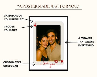 Custom Playing Card Print, Unique Gift Ideas for Couple, Custom Photo Print on Playing Cards, Gift for Him & Her, 1st Anniversary or Wedding, image 4