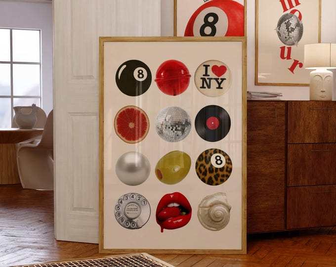 Retro Collage Wall Art, Trendy Wall Art, Y2K Aesthetic…