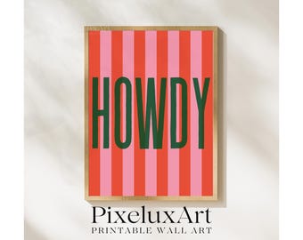 Howdy Poster, Howdy Decorations, Howdy Print, Howdy Wall Art Prints, Retro Typography, Southwestern Art, Trendy Vintage Western Home Decor, image 9