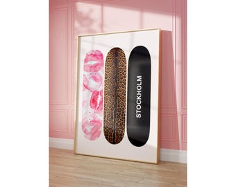 Pink Leopard Poster Set of 3, Stockholm Fashion Wall Art, Trendy Girl Room Decor, Ace of Hearts Print, Chic Pink Aesthetic Gallery Wall, image 5